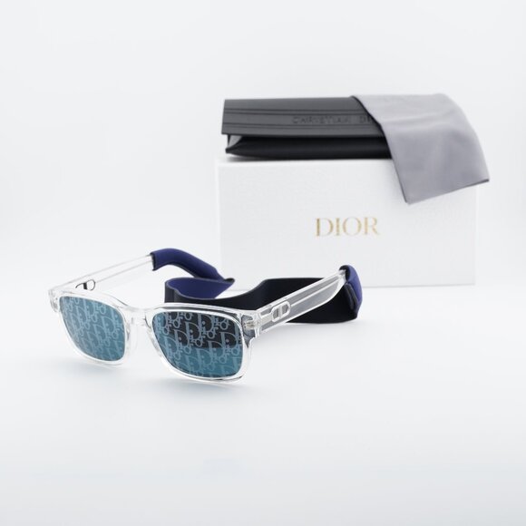 Dior CD LINK S1U 88B8 Square Sunglasses – Shiny Crystal\ Blue